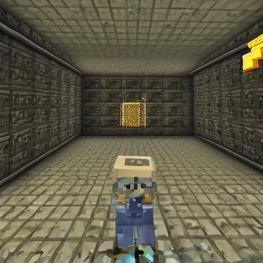 The Half-Life 2 citadel in minecraft, game footage, Stable Diffusion