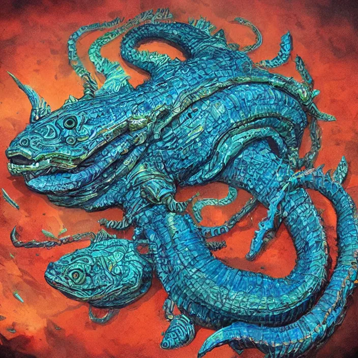 Image similar to underwater sea leviathan full body, d & d style, trending on artstation, intricate, highly detailed, vivid painting, colorful