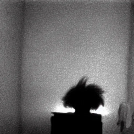 Image similar to creppy 2 0 0 1 photo of ronald mcdonald screaming in a dark room