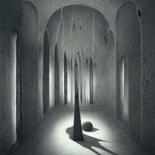 Image similar to liminal space, spooky familiar feeling, odd, place, backrooms by zdzislaw beksinski