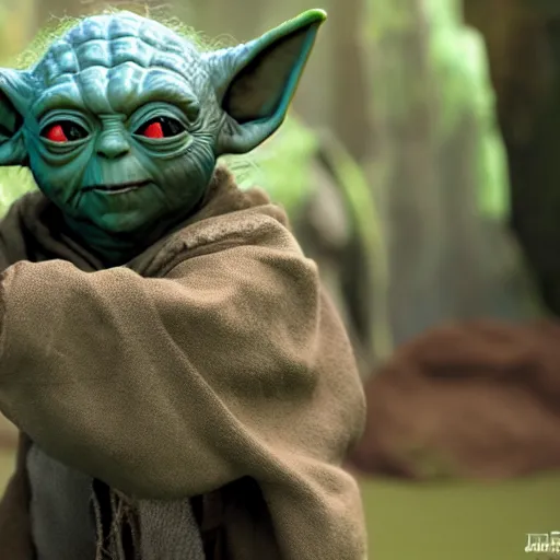 Prompt: Yoda on the set of Lord of the Rings, highly detailed, high quality, HD, 4k, 8k, Canon 300mm, professional photographer, 40mp, lifelike, top-rated, award winning, realistic, sharp, no blur, edited, corrected, trending