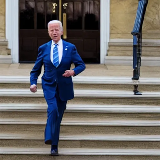 Prompt: Joe Biden falling down the steps