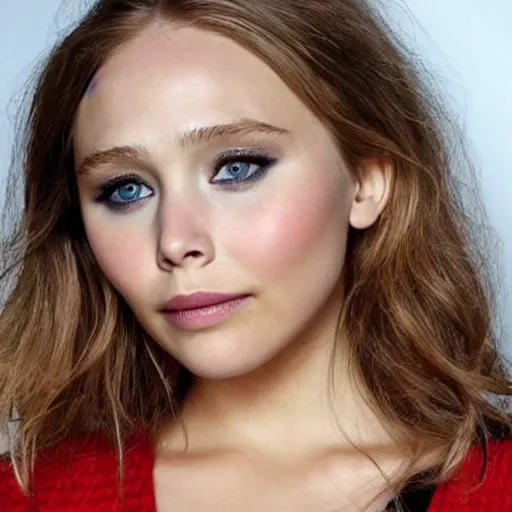 Image similar to elizabeth olsen mixed with jennifer lawrence