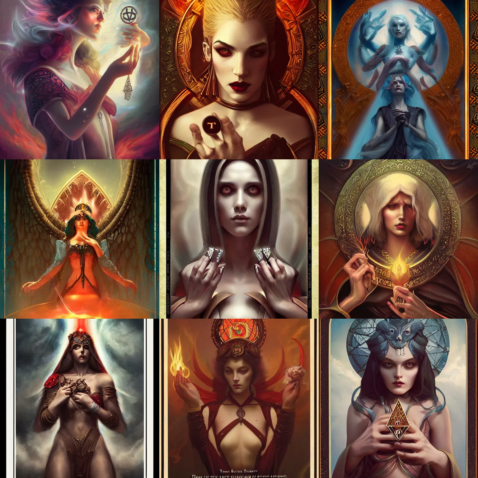 Prompt: tarot card of the 7 deadly sins by tom bagshaw, ultradetailed octane render, sfw, magic the gathering, sacred geometry