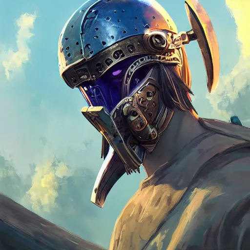 Image similar to cyberpunk viking helmet mask warrior goddess robot ninja fantasy, art gta 5 cover, official fanart behance hd artstation by jesper ejsing, by rhads, makoto shinkai and lois van baarle, ilya kuvshinov, ossdraws