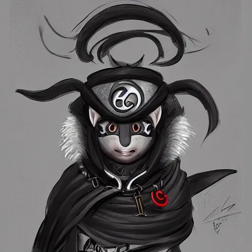 Image similar to an elegant demon koala dressed in a smart black shinobi outfit with naruto band, digital art by łukasz piskorz and patrick mcenvoy and michael komarck, intricate, highly detailed, artstation, concept art, smooth, sharp focus