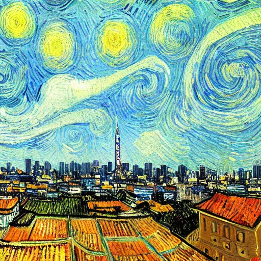 Prompt: sao paulo painted by van gogh