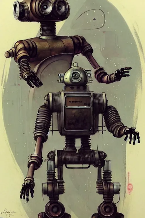 Image similar to ( ( ( ( ( 1 9 5 0 s retro future robot android 1 9 8 0 s robot industrial. muted colors. ) ) ) ) ) by jean - baptiste monge!!!!!!!!!!!!!!!!!!!!!!!!!!!!!!