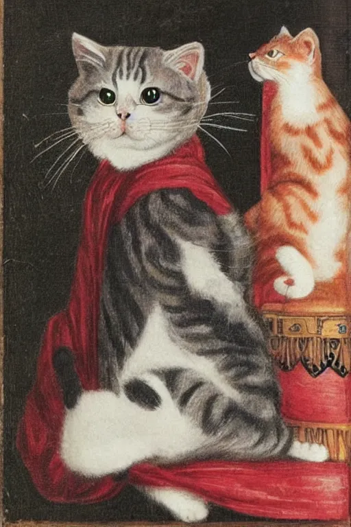 Prompt: kawaii cat portrait, renaissance