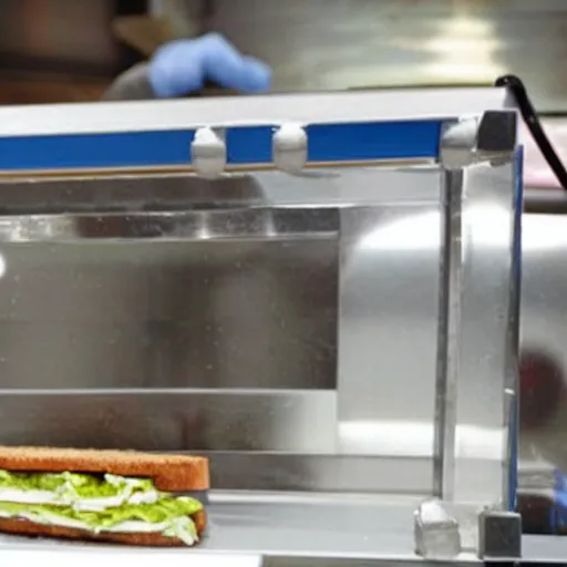 Image similar to A home nanotech fabrication device creating a sandwich