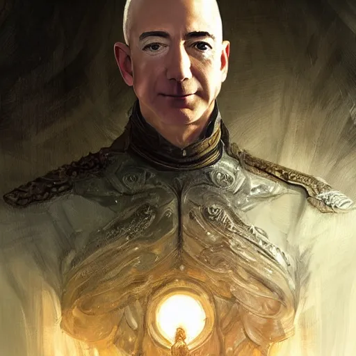 Image similar to jeff bezos as a game of thrones character, highly detailed digital painting, artstation, concept art, smooth, sharp focus, illustration, art by artgerm and greg rutkowski and alphonse mucha