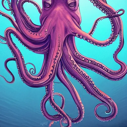 Image similar to female diver trapped in octopus tentacles. trending on artstation rutowsky