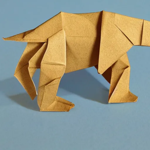Prompt: origami polar bear
