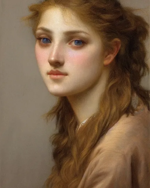 Image similar to realistic detailed face portrait of young beautiful woman by Alexandre Cabanel