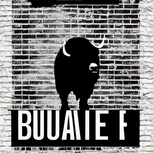 Image similar to a buffalo in the streets surrounded by bricks of flour digital illustration poster scarface, godfather, 8 k