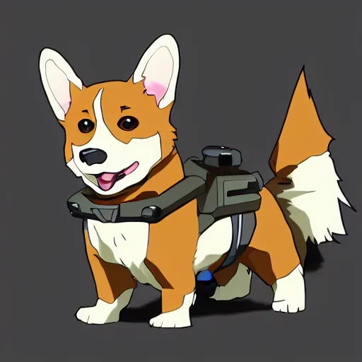 Prompt: a corgi mecha, scene from an anime, cell - shaded, highly detailed, cinematic