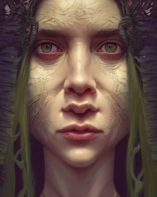 Image similar to highly detailed vfx - portrait of a witch, wonderful eyes, unreal engine, greg rutkowski, only, once, people, makoto shinkai and lois van baerle, ilya kuvshinov, rossdraws, tom bagshaw, alphonse mucha, global lighting, detailed and complex environment