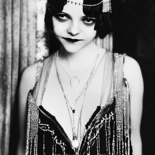 Image similar to christina ricci in the 1 9 2 0 s, flapper girl, photograph, speakeasy