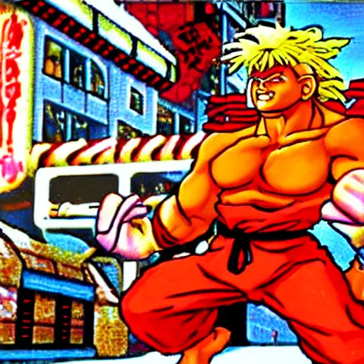 Image similar to ken from street fighter 2 in the style of scarry, richard