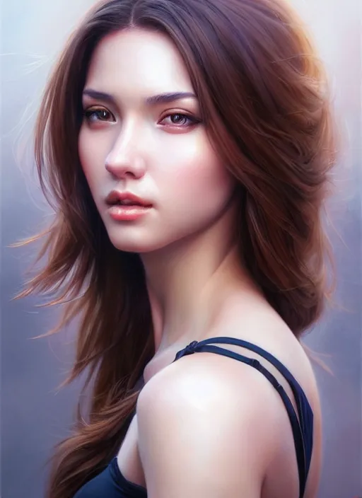 Image similar to photo of a gorgeous young woman in the style of stefan kostic, realistic, sharp focus, 8k high definition, insanely detailed, intricate, elegant, art by stanley lau and artgerm