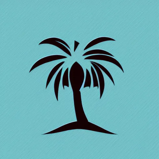 Image similar to palm tree in front of a volleyball vector logo, professional sports style, flat colour, svg, professional, sharp edges