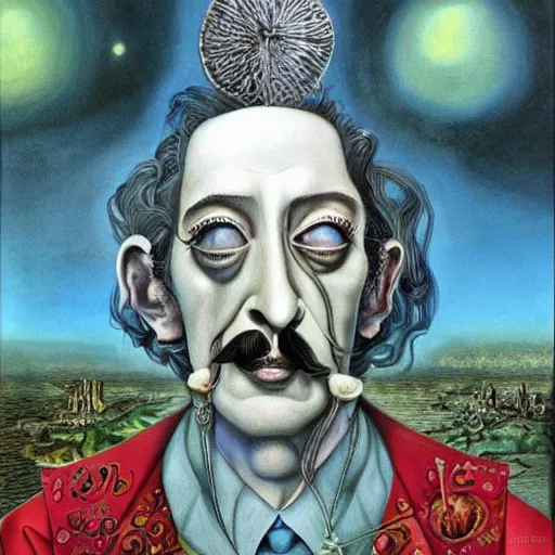 Image similar to portrait of Dali, artwork by Daniel Merriam,