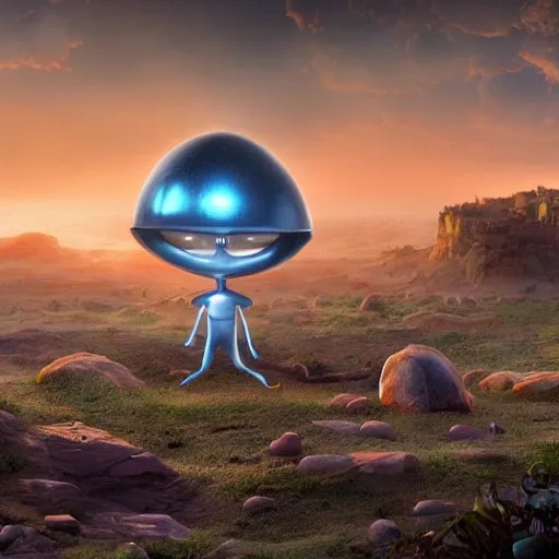 Image similar to Pixar movie about an alien invasion Ancient Athens, UFOs, portrait, intricate, 8k highly professionally detailed, HDR, CGsociety