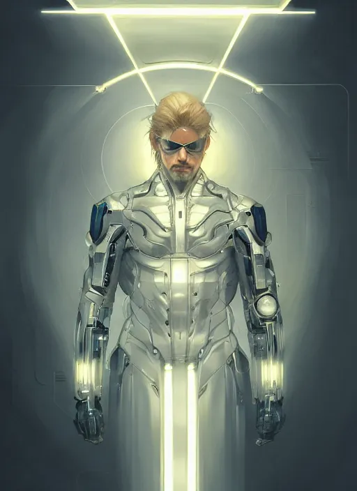 Image similar to symmetry!! raiden, metal gear solid, glowing lights!! intricate, elegant, highly detailed, digital painting, artstation, concept art, smooth, sharp focus, illustration, art by artgerm and greg rutkowski and alphonse mucha