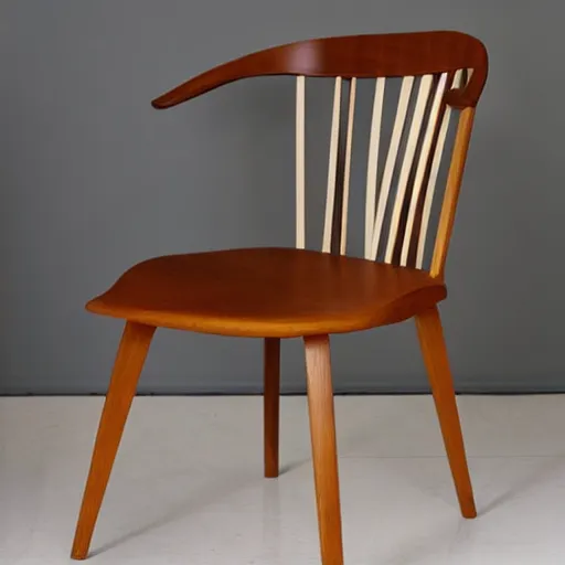 Image similar to midcentury modern wooden chair in the style of møller high end photoshoot
