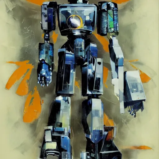 Image similar to portrait of a wired mecha robot in a sailor moon pose, oil on canvas by dave mckean and yoji shinkawa and james jean