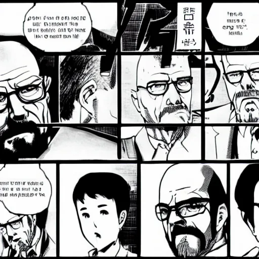 Prompt: walter white breaking bad manga