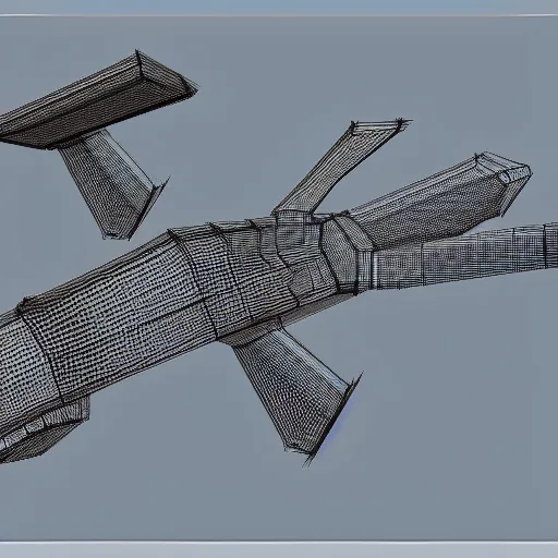 Prompt: concept art for a spaceship, 3D polygonal.