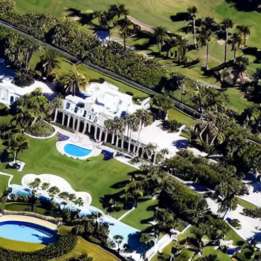 Image similar to aerial view of Joe Biden, an FBI agent rating, Mar-a-Lago resort