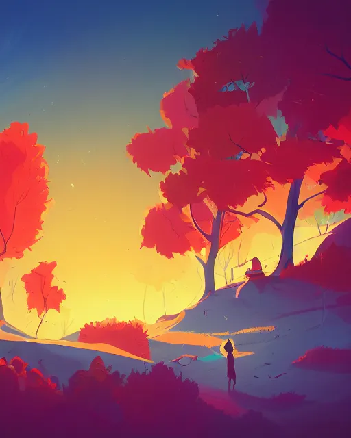 Image similar to autumn hill illustration by anton fadeev