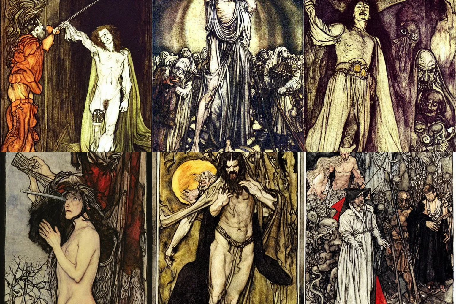Prompt: surely some revelaton is at hand, surely the second coming is at hand. painting by diego velazquez, arthur rackham and milo manara.
