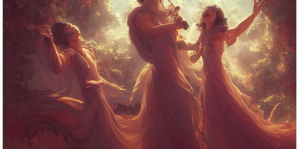 Prompt: sing with me, sing for the year,, art by artgerm and greg rutkowski and moebius, 8 k