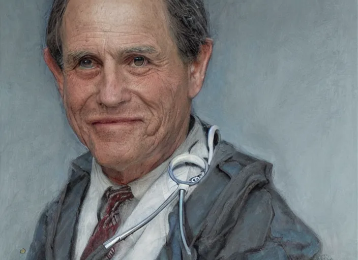 Prompt: a highly detailed oblivion portrait of a dentist, james gurney, james jean