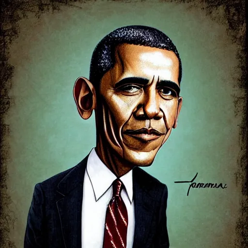 Image similar to a caricature of obama by alexander jansson