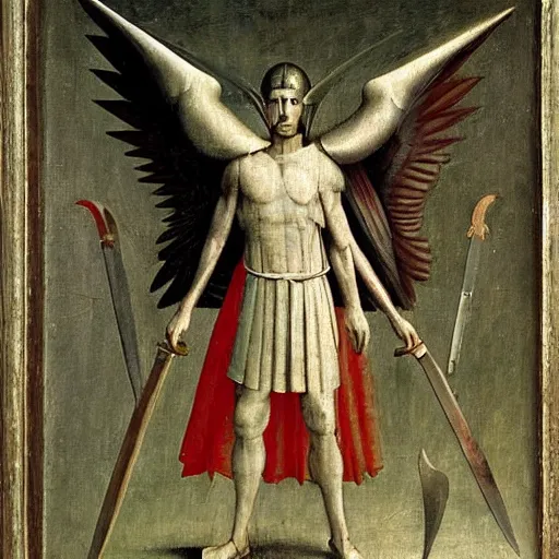 Image similar to julius caesar with wings and sword by hieronymus bosch