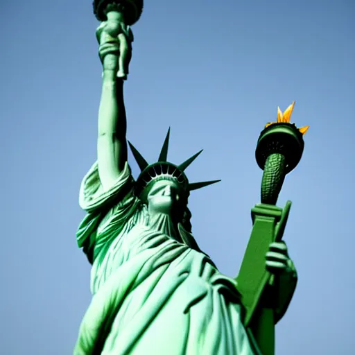 Prompt: the Statue of Liberty holding an ak47, super realistic, volumetric clouds