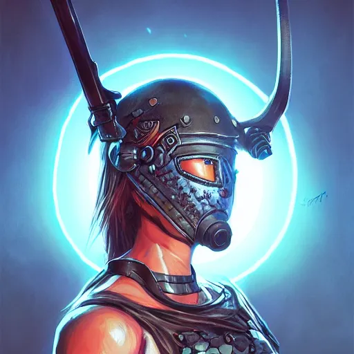 Image similar to cyberpunk viking helmet mask warrior goddess robot ninja fantasy, art gta 5 cover, official fanart behance hd artstation by jesper ejsing, by rhads, makoto shinkai and lois van baarle, ilya kuvshinov, ossdraws