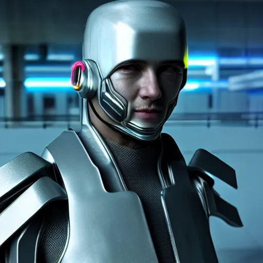 Prompt: a realistic cyberpunk man wearing futuristic armor, photorealistic, octane render,
