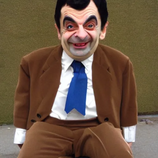 Prompt: mr bean dressed up as bee