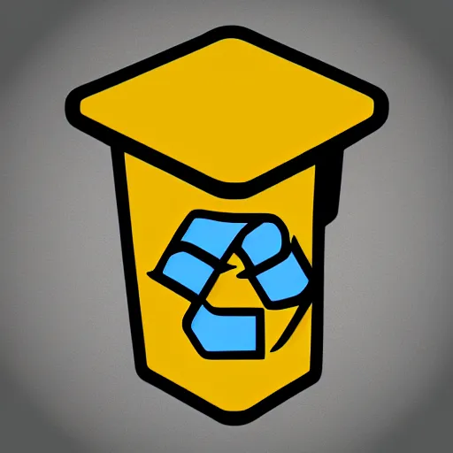 Prompt: recycling bin icon, 1 6 - bit