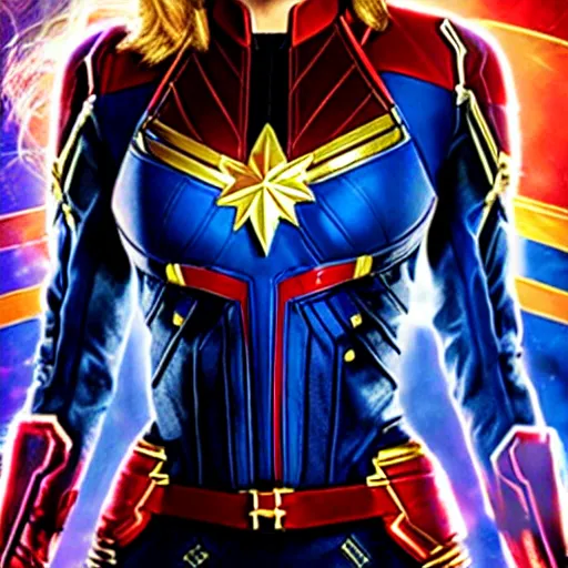 Image similar to scarlett johansson as captain marvel, coherent, 4 k, detailed