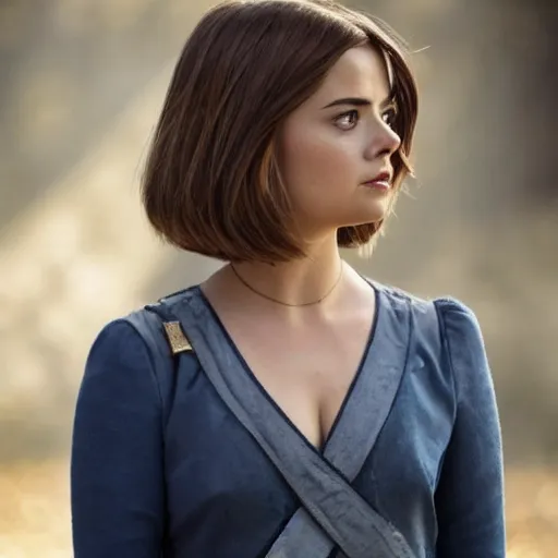 Prompt: a woman that looks like jenna coleman and scarlett johansson