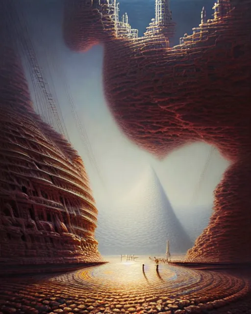 Image similar to a hyper - detailed 3 d render like a oil painting of the construction of a unified theory, surrealism!!!!! surreal concept art, lifelike, photorealistic, digital painting, aesthetic, smooth, sharp focus, artstation hd, by greg rutkowski, bruce pennington, valentina remenar and asher duran,