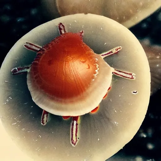 Image similar to “a detailed photo of a dancing scallop”