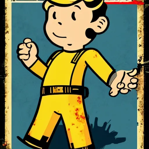 Image similar to fallout 4 vault boy poster