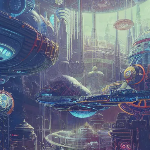 Image similar to futuristic steam punk citadel in space, 1 9 2 0 ’ s colored pencil, highly detailed, highly accurate, abstract art, deep aesthetic, 8 k, highly ornate intricate details, cinematic lighting, rich colors, ray tracing, hyperrealistic, photorealistic, cinematic landscape, trending on artstation,